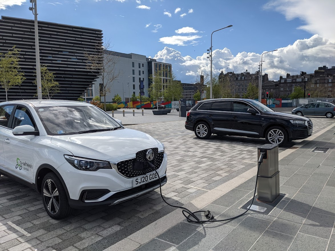 Clean Streets Pop up Charger in front of V&A in Dundee